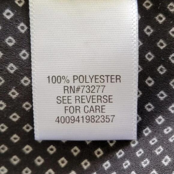 Apt 9 Long Sleeve Button Down Pin Dot Blouse Black White Womens Size M Polyester - Picture 10 of 11